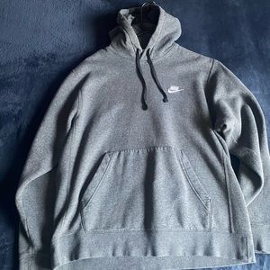 Grey Nike Men's Sportswear Club Pullover Jersey Hoodie